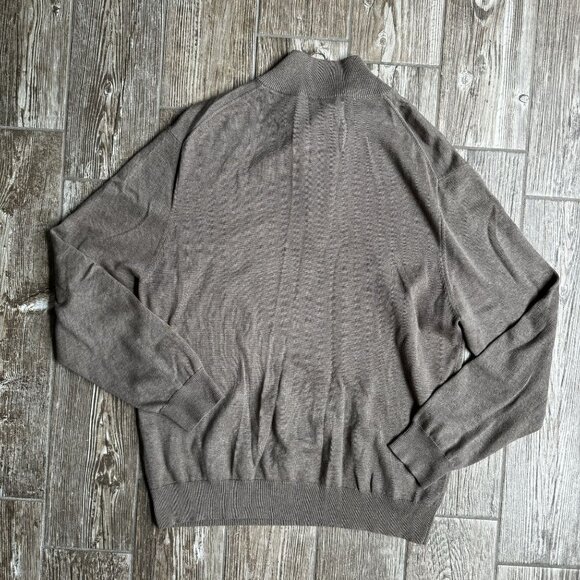 2/$18‎ SALE! Jos A Bank Sweater Mens Size Large Mock Turtleneck Pima Cotton Gray - Picture 6 of 7